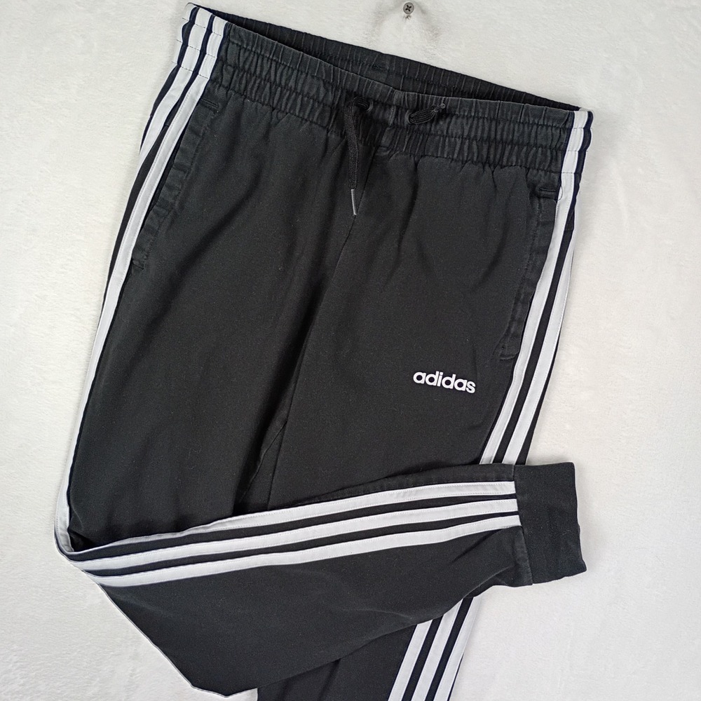 Adidas Essentials 3-Stripes Jogger Sweatpants Black White XS‎ Slim Fit Pants